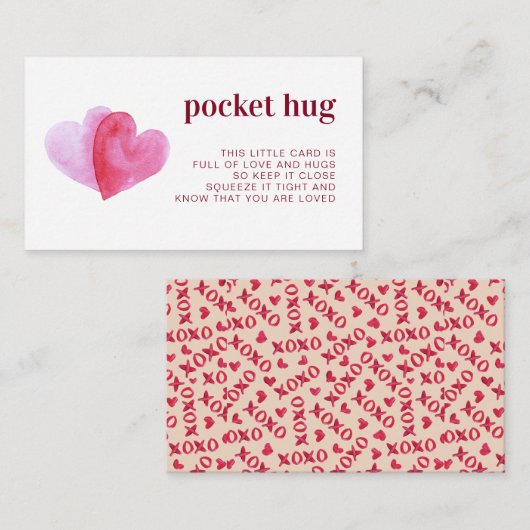 Een zakknuffel | Waterverf harten Notitiekaartje (Voorkant / Achterkant)