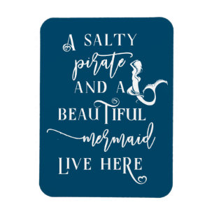 Een zalige piraat en een mooie zeemeermin wonen hi magneet