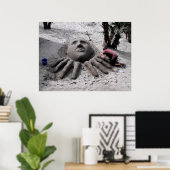 Een zandsculptuur maken in de lente in Marbella Poster (Thuiskantoor)