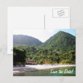 Een zandstrand op het eiland Saint Lucia Aankondigingskaart (Voorkant / Achterkant)
