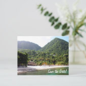 Een zandstrand op het eiland Saint Lucia Aankondigingskaart (Staand voorkant)