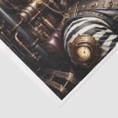 Een zebra die Victoriaans treinen bestuurt in het Tissuepapier (Detail)