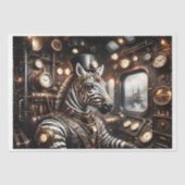 Een zebra die Victoriaans treinen bestuurt in het Tissuepapier (Voorkant)