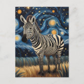 Een Zebra in de Sterrennacht Briefkaart (Voorkant)
