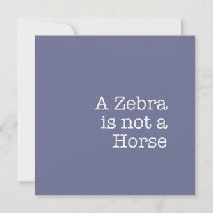 Een Zebra is geen kaart voor paardennota Notitiekaartje