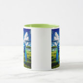 Een zebra met de kleuren van de regenboog. mok (Midden)