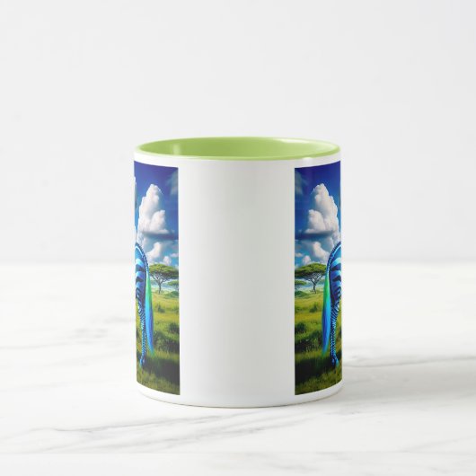 Een zebra met de kleuren van de regenboog. mok (Midden)