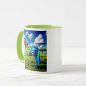 Een zebra met de kleuren van de regenboog. mok (Voorkant links)