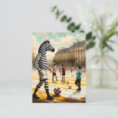 Een Zebra-scheidsrechter in een voetbalwedstrijd Briefkaart (Staand voorkant)