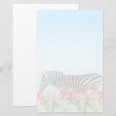 Een Zebra van de Tulpen Briefpapier (Voorkant / Achterkant)