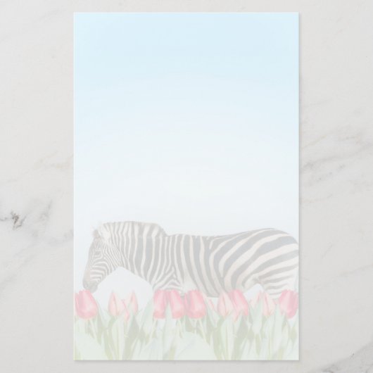 Een Zebra van de Tulpen Briefpapier (Voorkant)