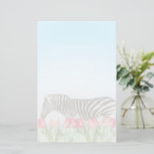 Een Zebra van de Tulpen Briefpapier (Staand voorkant)