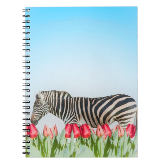 Een Zebra van de Tulpen Notitieboek (Voorkant)