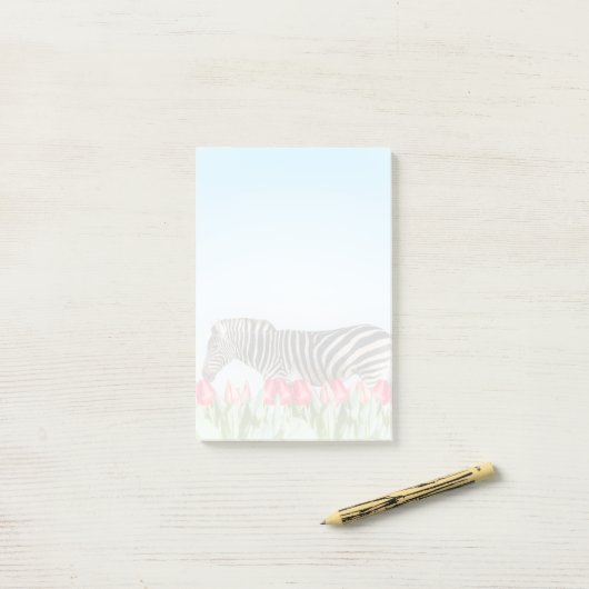 Een Zebra van de Tulpen Post-it® Notes (Op bureau)
