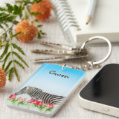 Een Zebra van de Tulpen Sleutelhanger (Voorkant Rechts)