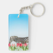 Een Zebra van de Tulpen Sleutelhanger (achterkant)