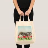 Een Zebra van de Tulpen Tote Bag (Voorkant (product))
