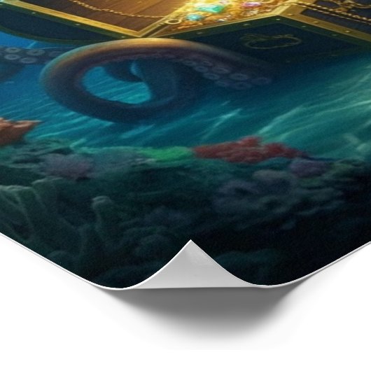 Een zee beschermt een schat poster (Hoek)