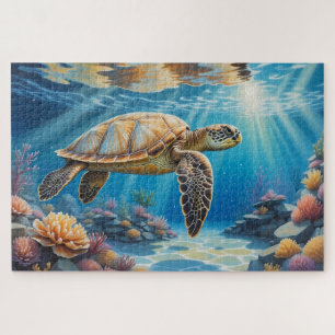 een zee dat in een koraalrif zwemt legpuzzel