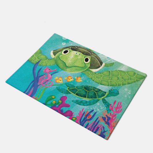 Een Zee-schildpad Deurmat (Schuin)