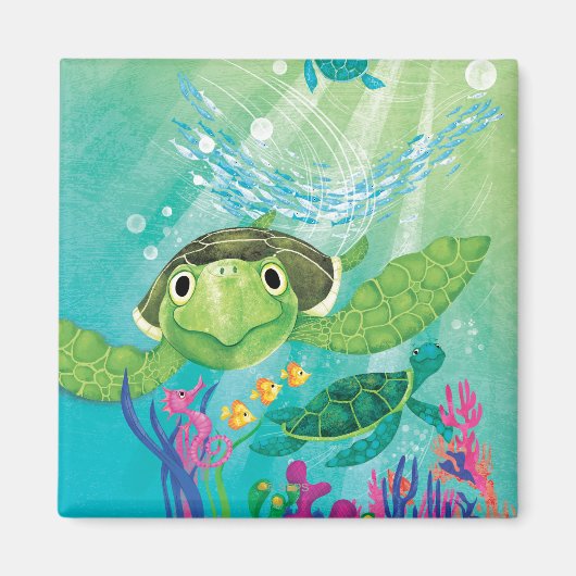 Een Zee-schildpad Magneet (Voorkant)