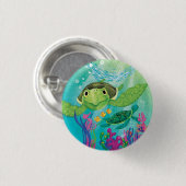 Een Zee-schildpad Ronde Button 3,2 Cm (Voorkant /achterkant)
