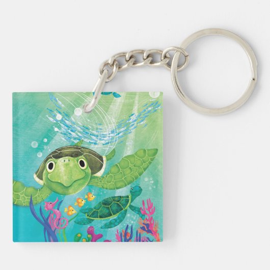 Een Zee-schildpad Sleutelhanger (Achterkant)