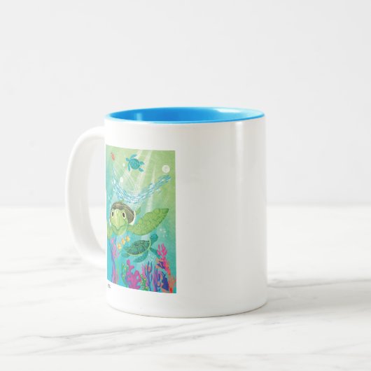 Een Zee-schildpad Tweekleurige Koffiemok (Voorkant links)