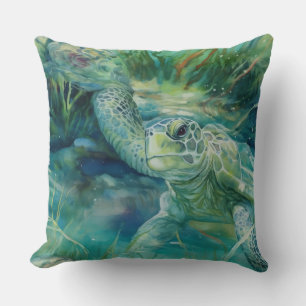 Een Zee schildpad zwemmen in de oceaan Kussen