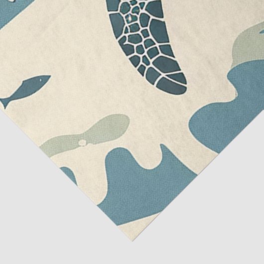 Een Zee Turtle Series Design 3 Tissuepapier (Detail)