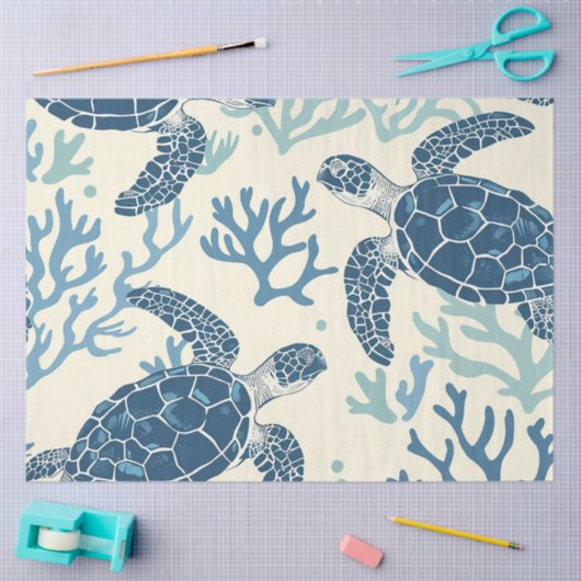 Een Zee Turtle Series Design 5 Tissuepapier (Craft)