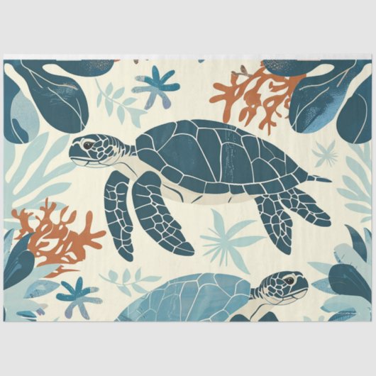 Een Zee Turtle Series Design 6 Tissuepapier (Voorkant)