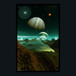 Een Zee van Groen Poster<br><div class="desc">In een parallelle dimensie bestaat deze wereld ergens waar we nooit kunnen bezoeken. Dit is Jupiter's tweeling bekeken van een van haar levensdragende manen.</div>
