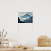 Een Zee van mist: Majestic Mountains bij zonsopgan Poster (Keuken)