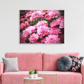Een Zee van Roze Chrysanthema Canvas Afdruk (Insitu (Woonkamer))