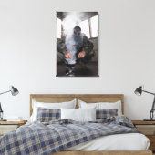 Een zee vult de gaskamer met meer CS-gas Canvas Afdruk (Insitu (Slaapkamer))