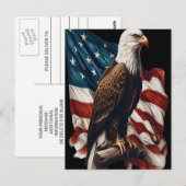 Een zeearend op een golvende Amerikaanse vlag Briefkaart (Voorkant / Achterkant)