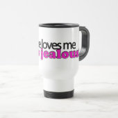 Een zeebee houdt van mij, wees jaloers! reisbeker (Voorkant rechts)