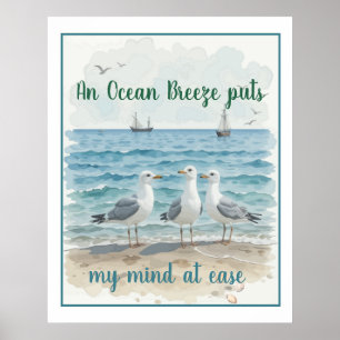 Een zeebries brengt mijn geest tot rust Strand cit Poster