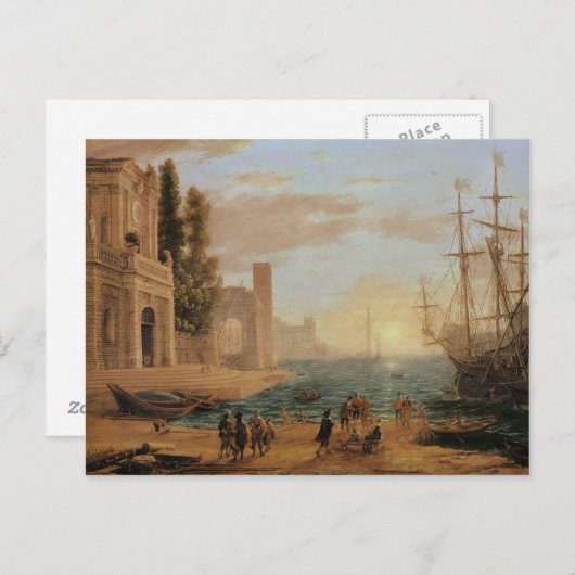 Een zeehaven, 1639 briefkaart (Voorkant / Achterkant)