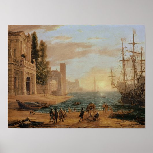 Een zeehaven, 1639 poster (Voorkant)