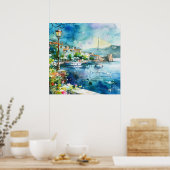 Een zeehaven poster (Keuken)