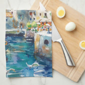 Een zeehaven theedoek (Quarter Fold)
