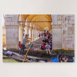 Een zeeman op een gondel in Venetië, Italië Legpuzzel