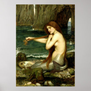 Een Zeemeermin (1901) ~ Kunstcanvas Poster