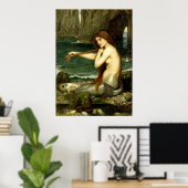 Een Zeemeermin (1901) ~ Kunstcanvas Poster (Thuiskantoor)