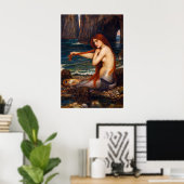 Een zeemeermin door John William Waterhouse Poster (Thuiskantoor)