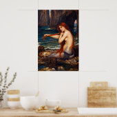 Een zeemeermin door John William Waterhouse Poster (Keuken)