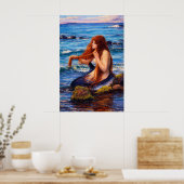 Een zeemeermin door John William Waterhouse Poster (Keuken)