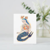 Een zeemeermin en haar Zee Paard Briefkaart (Staand voorkant)